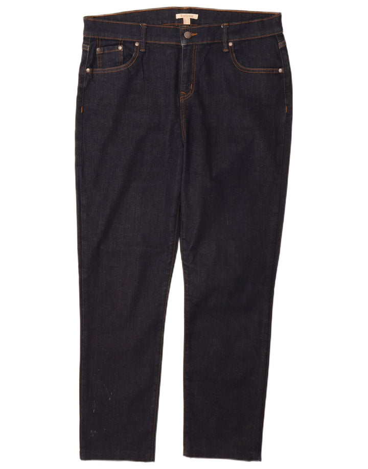 BARBOUR Dame Straight Jeans UK 18 XL W34 L28 Marineblå Bomuld