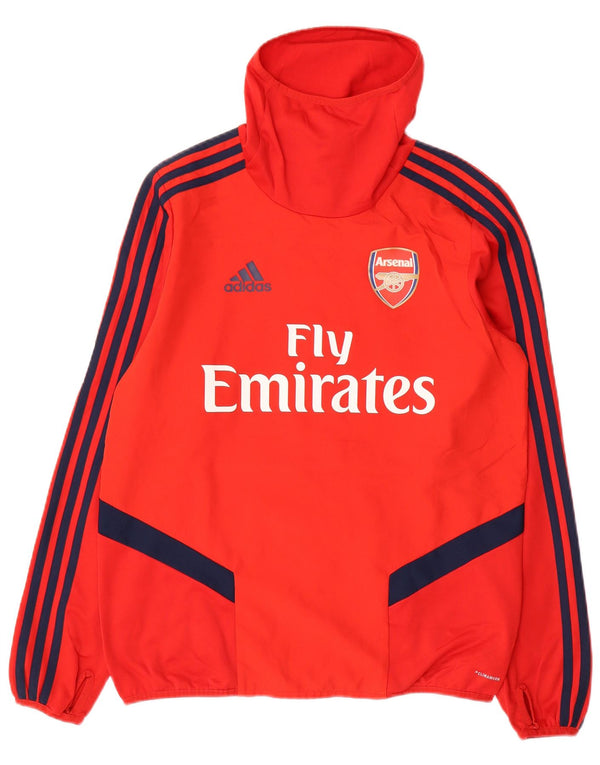 ADIDAS Boys Arsenal Pullover Træningsdragt Top 13-14 År Rød Colourblock