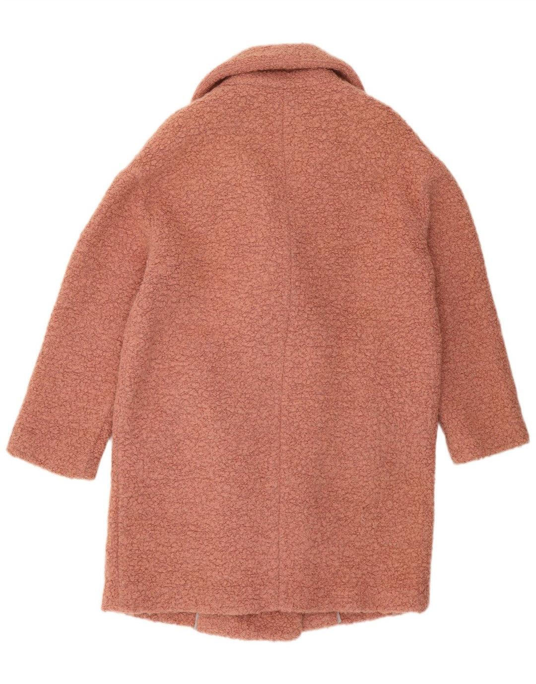 Topshop Dame Oversized Dobbeltradet Frakke UK 10 Lille Pink Uld