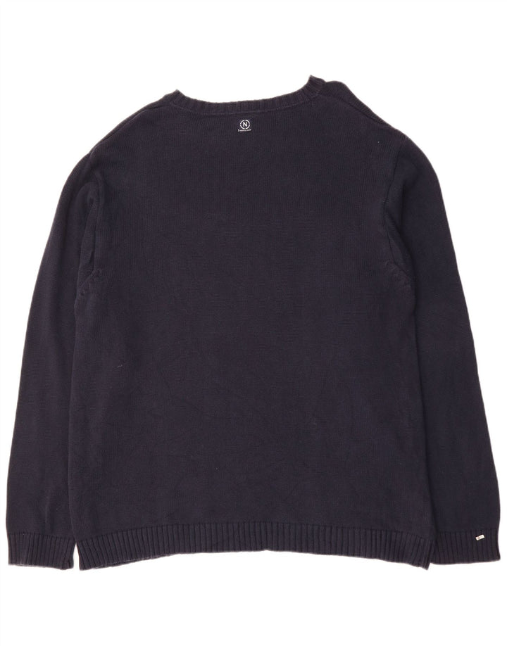 NAUTICA Mens Crew Neck Jumper Sweater 2XL Navy Blue Cotton