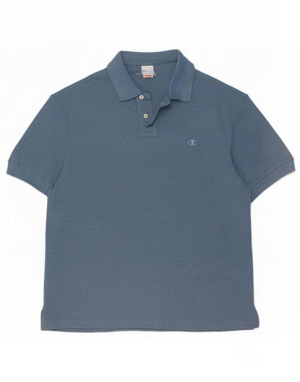 Champion herre poloshirt XL blå bomuld