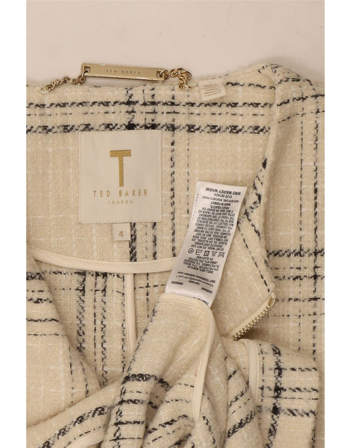 Ted Baker Dameoverfrakke Str. 4 Large Off White Ternet akryl