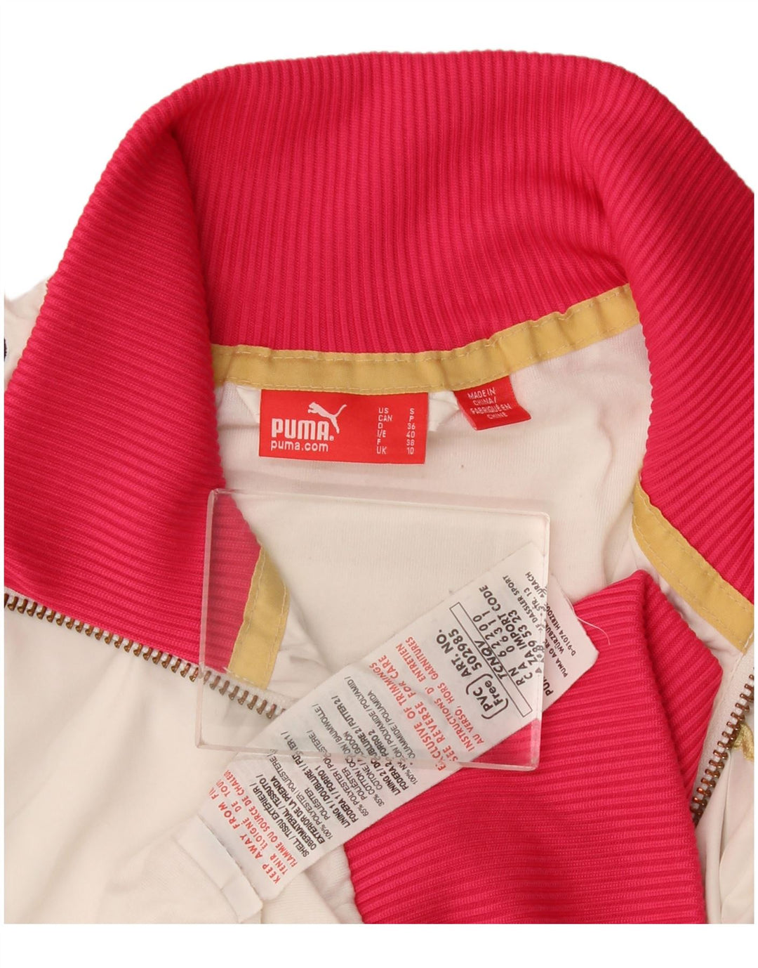 Puma træningsdragt topjakke til kvinder UK 10 Small White Colourblock Polyester