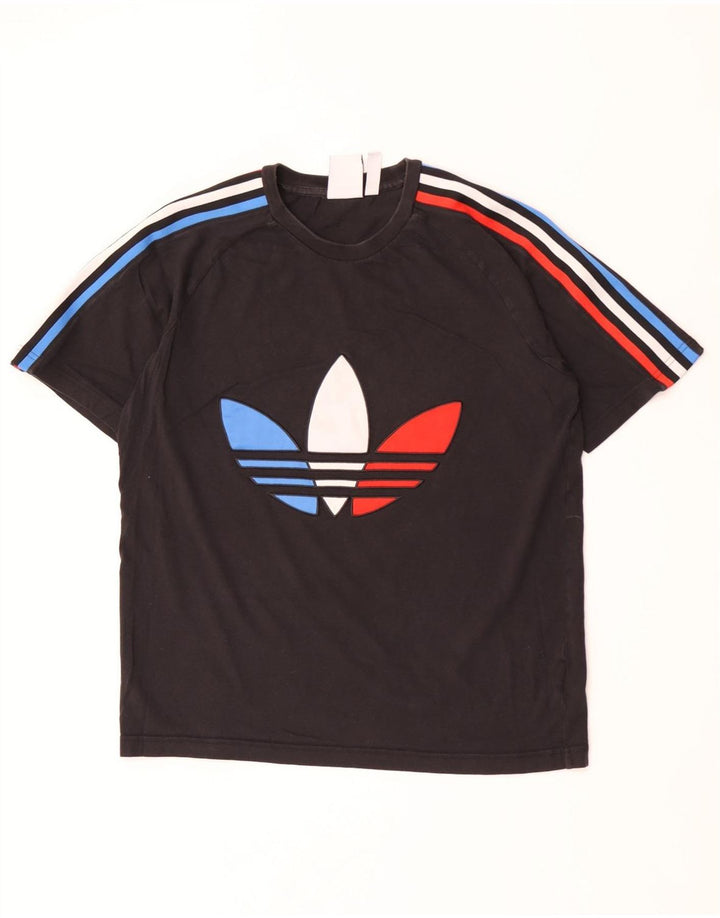 Adidas Herre grafisk T-shirt Top Medium Sort Bomuld