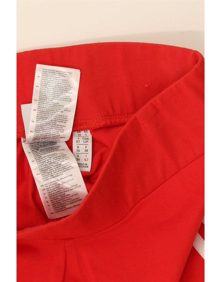 Adidas Dame Leggings UK 10 Small Red Bomuld