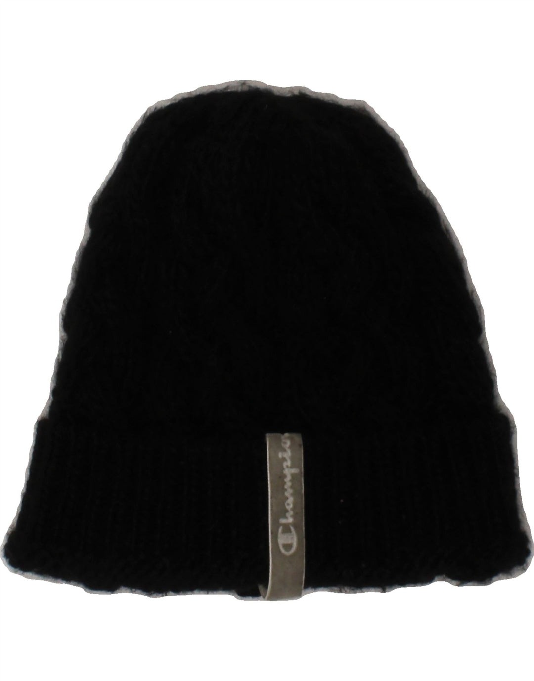 CHAMPION Womens Knit Beanie Hat One Size Black Acrylic Vintage Champion and Second-Hand Champion from Messina Hembry 