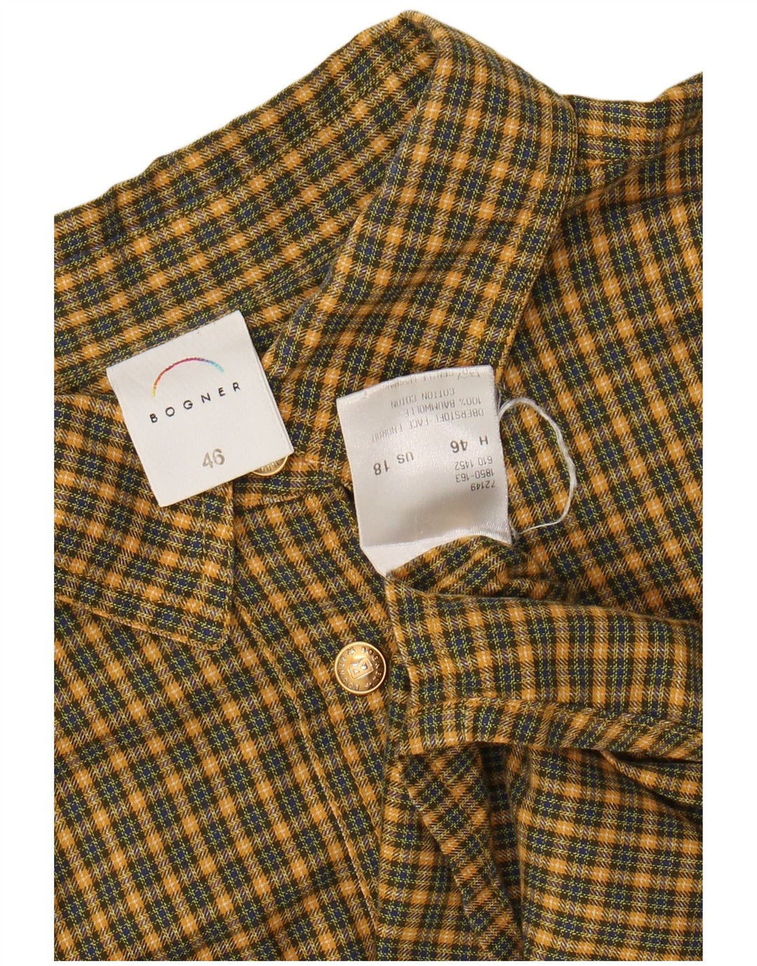 BOGNER Flanellskjorte til kvinder US 18 2XL gul ternet bomuld