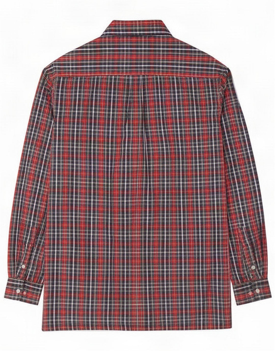 Balloon Herreskjorte Medium Navyblå Plaid Bomuld Klassisk