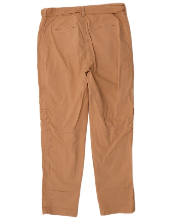 MINT FLØJL Dame tilspidsede Cargo Bukser UK 12 Medium W30 L28 Beige Bomuld
