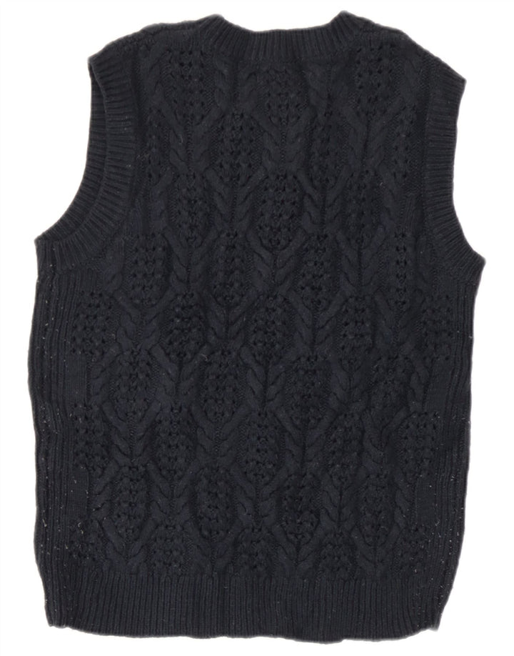 Marks & Spencer Damevest Tank Top UK 14 Medium Navy Blue Acryl