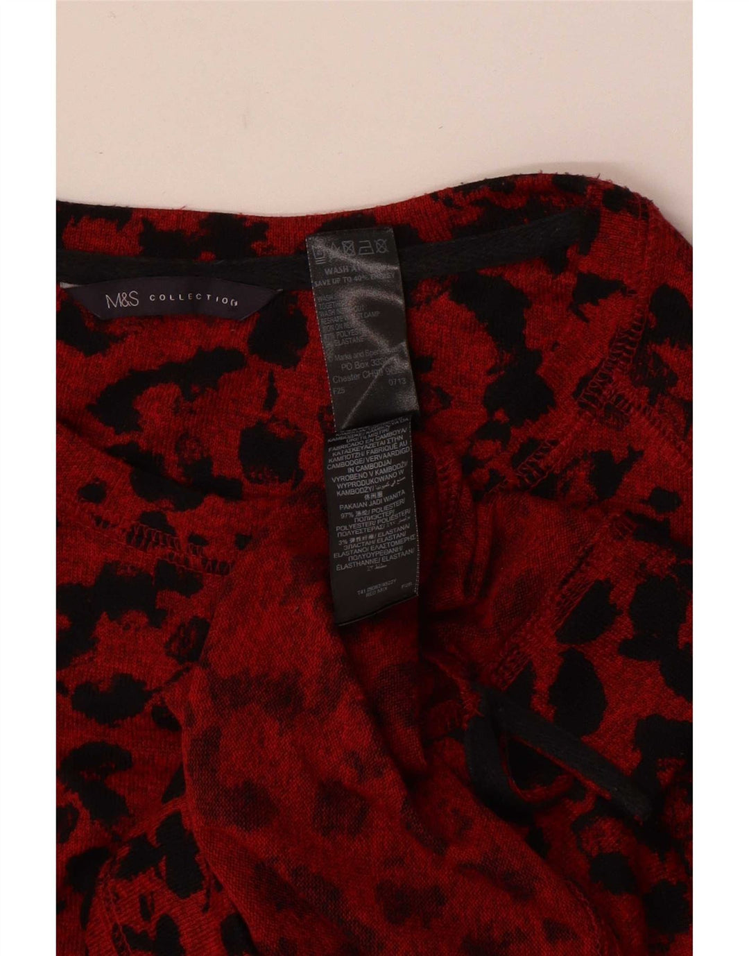 Marks & Spencer Dame Boat Neck Jumper Sweater UK 12 Medium Red