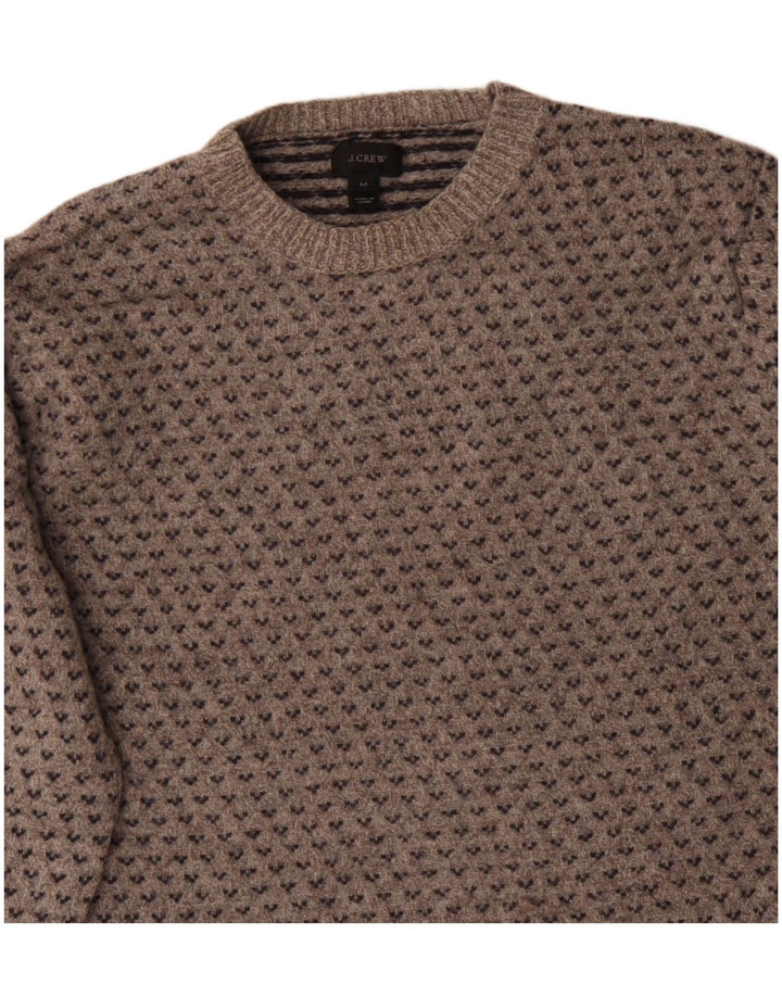 J. CREW Dame Boat Neck Jumper Sweater UK 14 Medium Grey Fair Isle