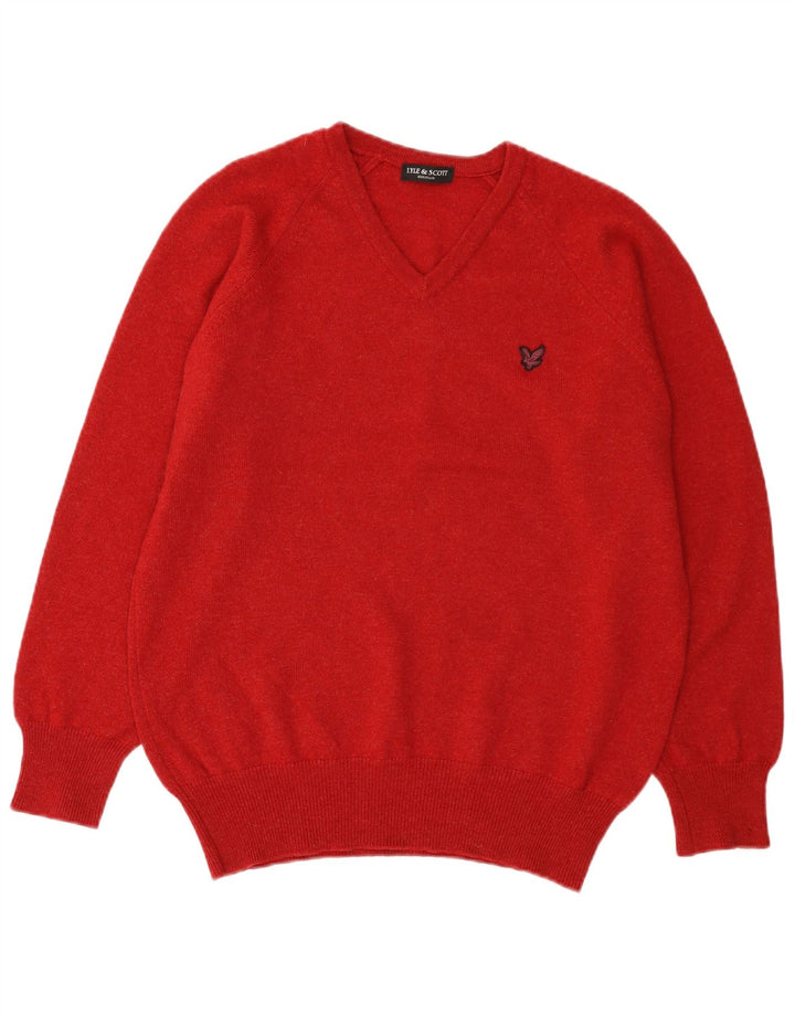 Lyle & Scott Heritage Heritage V-hals sweater stor rød