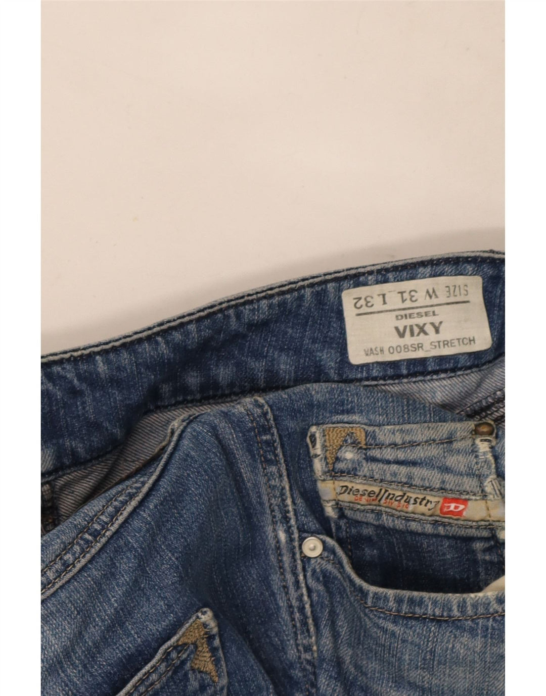 Diesel Dame Vixy Straight Jeans W31 L32 Blå Bomuld