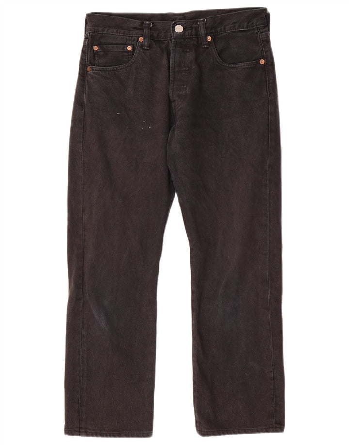 LEVI'S Mens Straight Jeans W28 L25 Black Cotton