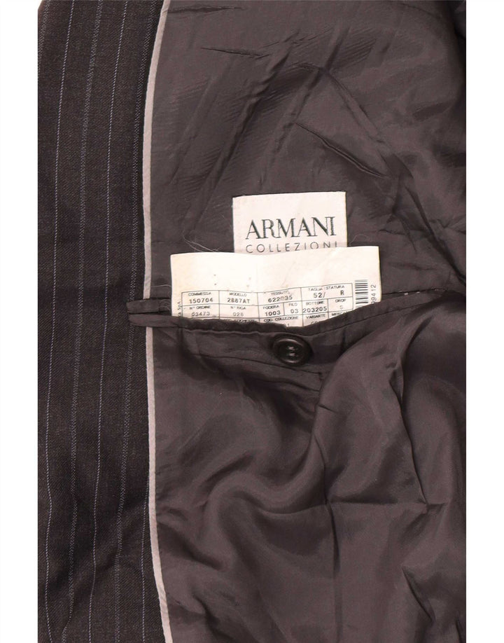 Armani Collezioni Herre 2-knaps blazerjakke IT 52 XL Grå nålestribet uld