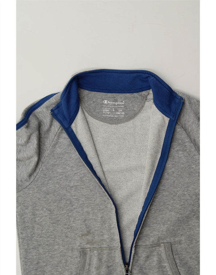CHAMPION Boys Tracksuit Top Jacket 11-12 Years Large Grey Flecked Cotton Vintage Champion and Second-Hand Champion from Messina Hembry 