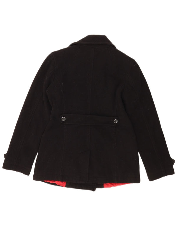 Tommy Hilfiger Dame Ærtefrakke UK 12 Medium Sort Uld