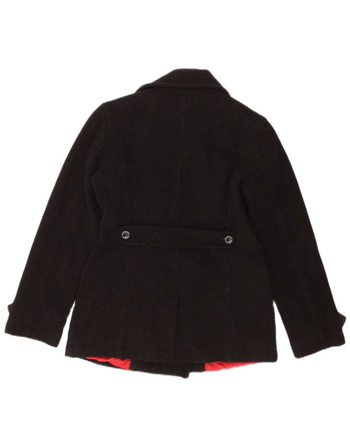 Tommy Hilfiger Dame Ærtefrakke UK 12 Medium Sort Uld