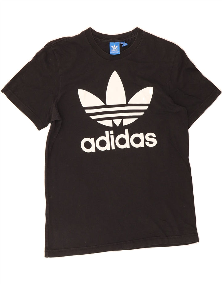 ADIDAS Mens Graphic T-Shirt Top Small Black Cotton Vintage Adidas and Second-Hand Adidas from Messina Hembry 