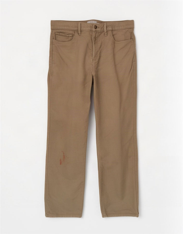 Marks & Spencer Herre Regular Fit Casual Bukser W34 L29 Beige Bomuld