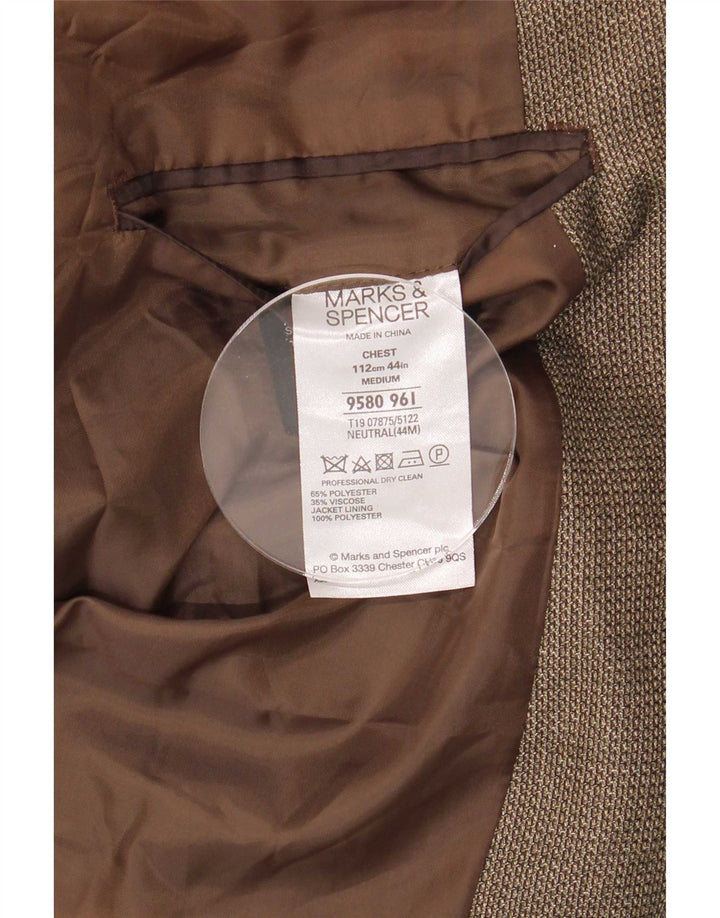 Marks & Spencer Herre 2-knaps blazerjakke UK 44 XL Brun Polyester