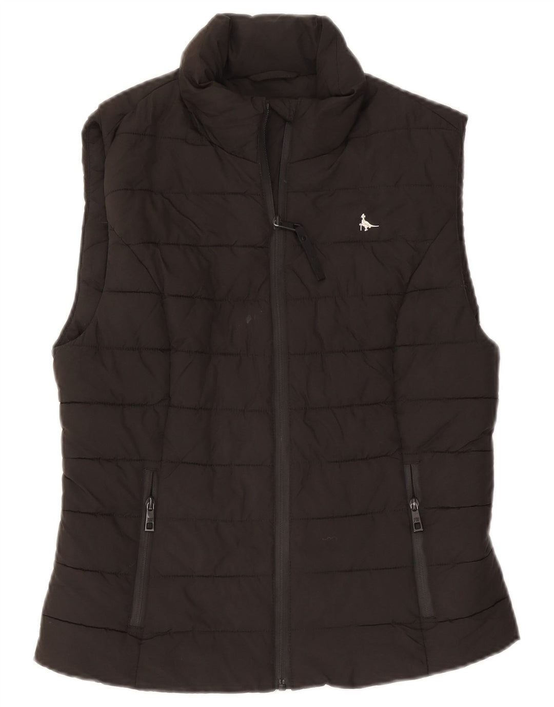 Jack Wills Womens Polstret Gilet UK 10 Small Black Polyester