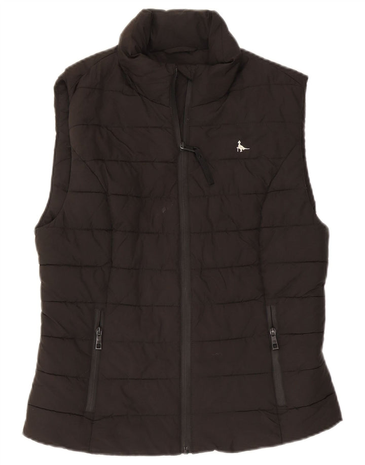 Jack Wills Womens Polstret Gilet UK 10 Small Black Polyester