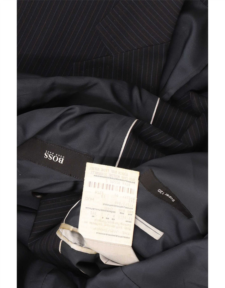 Hugo Boss Herre 2-knaps blazerjakke EU 48 Medium Navy Blue Nålestribe
