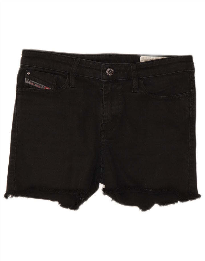 Diesel Dame Skinzee Denim Shorts W28 Medium Sort Bomuld