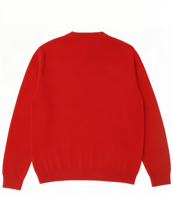 Tommy Hilfiger Herre V-hals sweater Medium Rød Bomuld