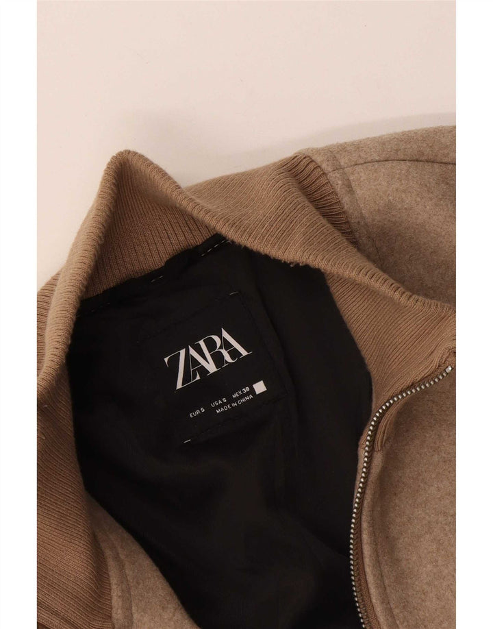 Zara Herre Bomber Jacket UK 36 Small Beige