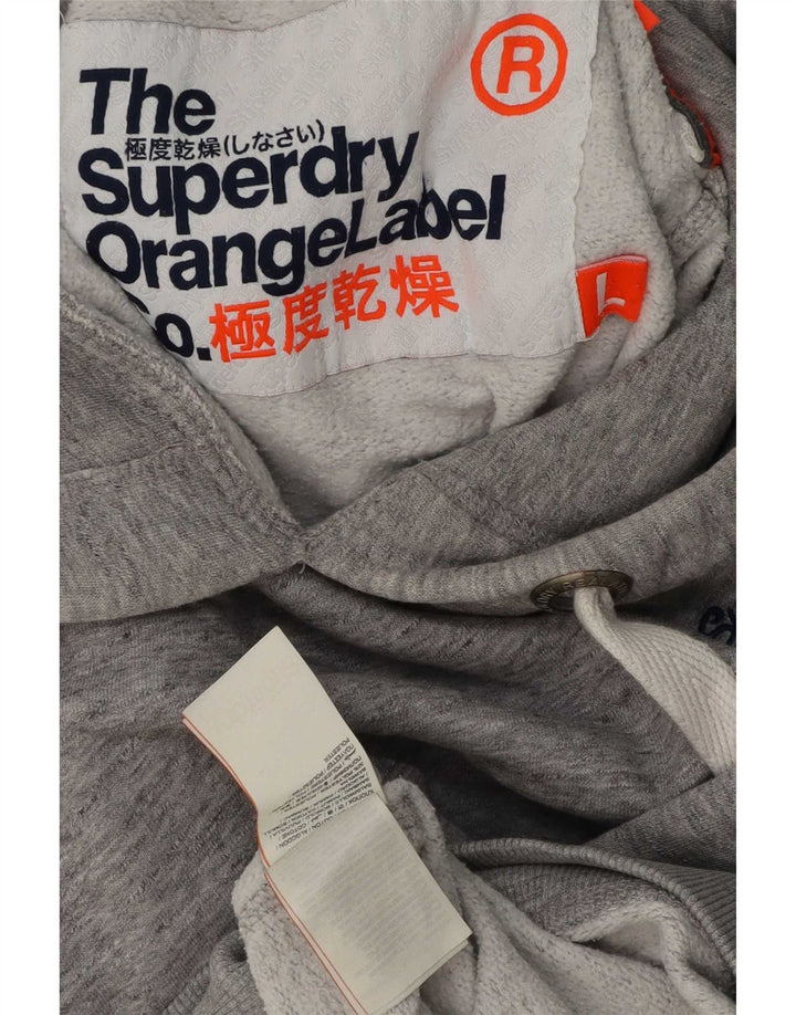 Superdry hættetrøje til mænd, stor grå flækket bomuld