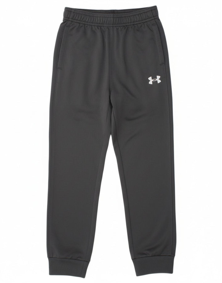UNDER ARMOUR Boys Graphic Tracksuit Trousers Joggers 6-7 Years  Grey