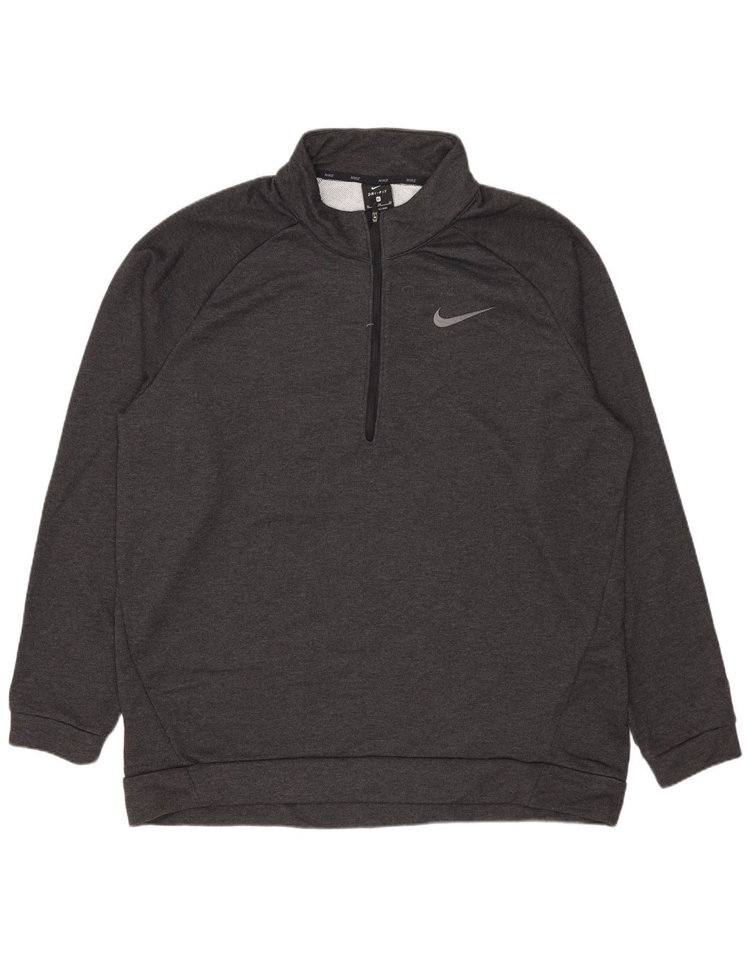 Nike Herre Dri Fit Sweatshirt Jumper med lynlås XL Grå Polyester