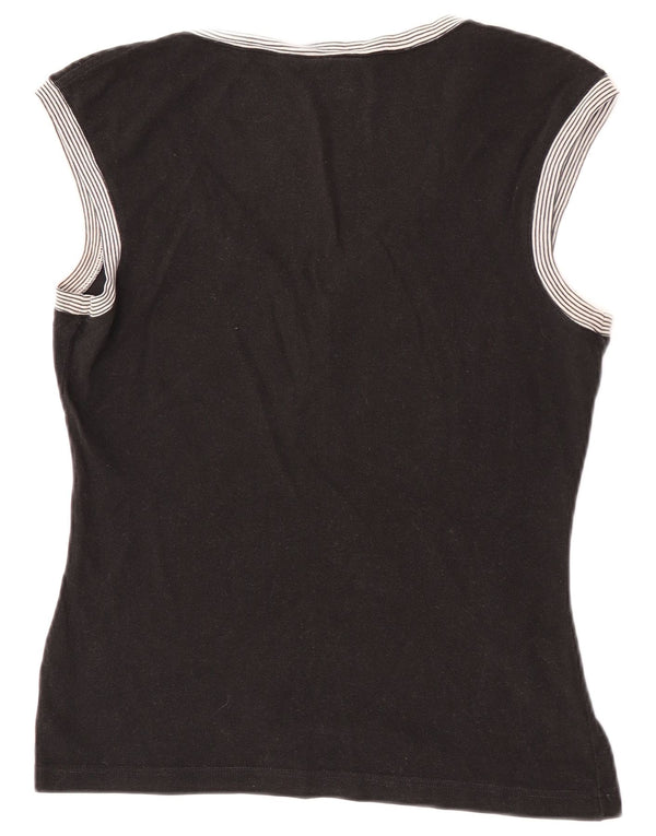 Lacoste Womens Vest Top Size 40 Medium Black
