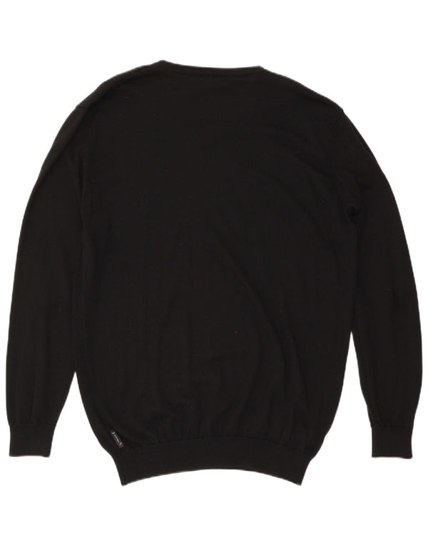 Armani Jeans Herre V-hals Jumper Sweater 3XL Sort Uld