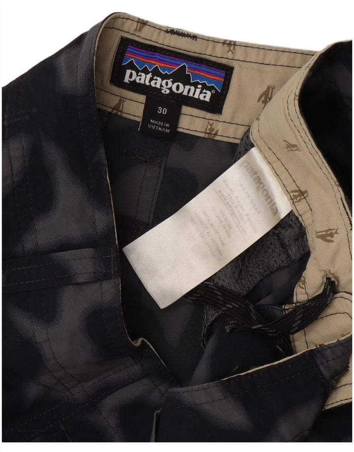Patagonia Herre Cargo Shorts W30 Medium Sort Camouflage Nylon