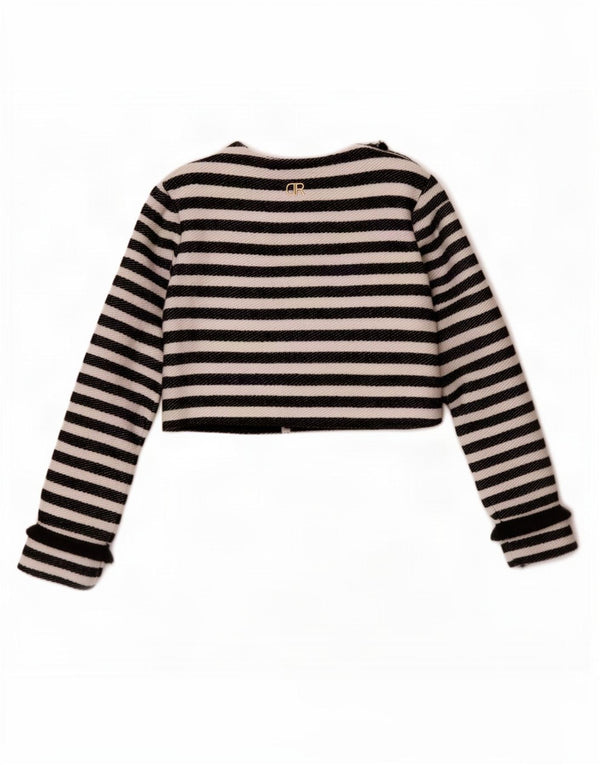 Denny Rose Womens Bolero Jacket IT 42 Medium White Striped Polyester