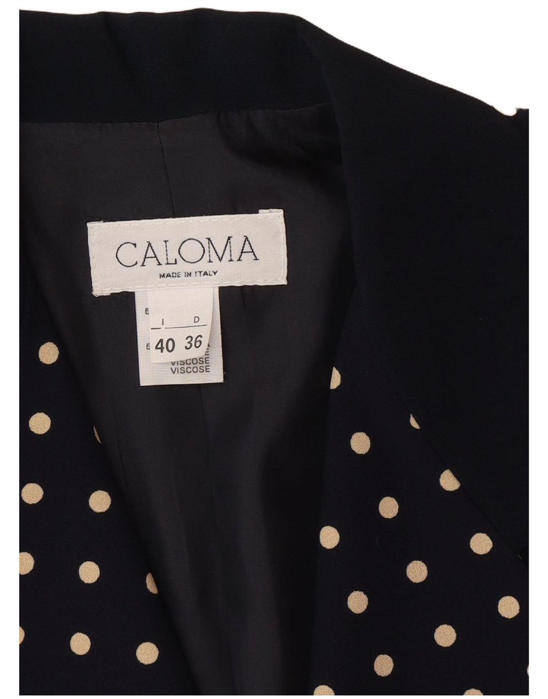 Caloma Dame 1-knaps blazerjakke IT 40 Small Navy Blue Polka Dot