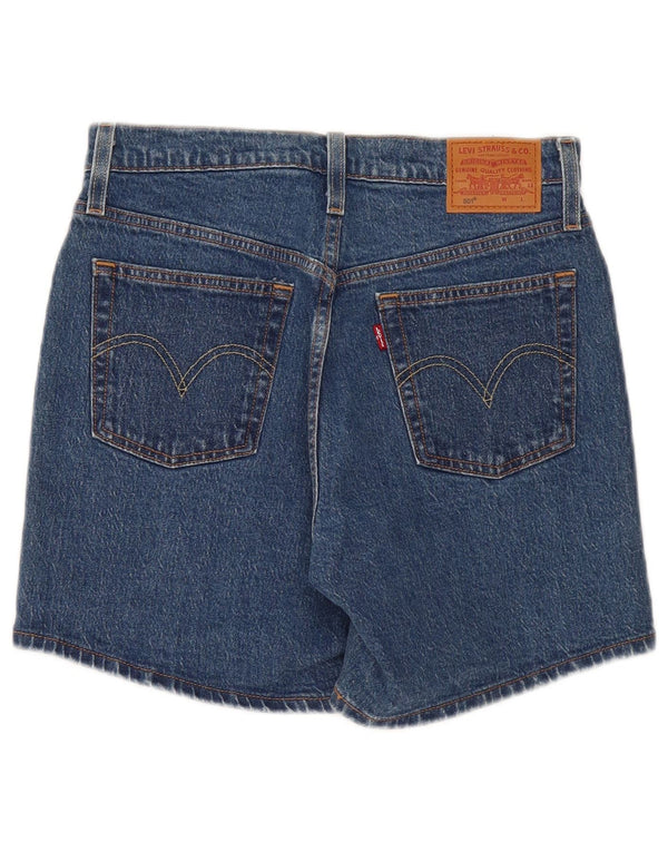 Levi's Womens 501 højtaljede denimshorts W27 Små blå bomuld