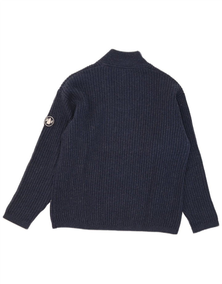 Murphy & Nye Herre Zip Neck Jumper Sweater Medium Navy Blue Uld