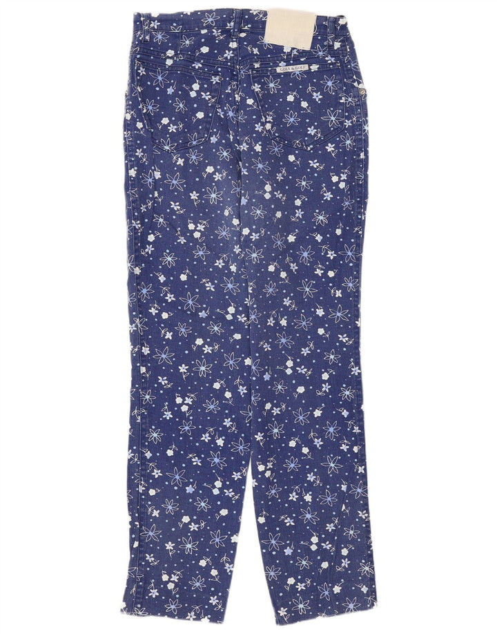Vintage Slim Jeans til kvinder W28 L28 Blå blomster