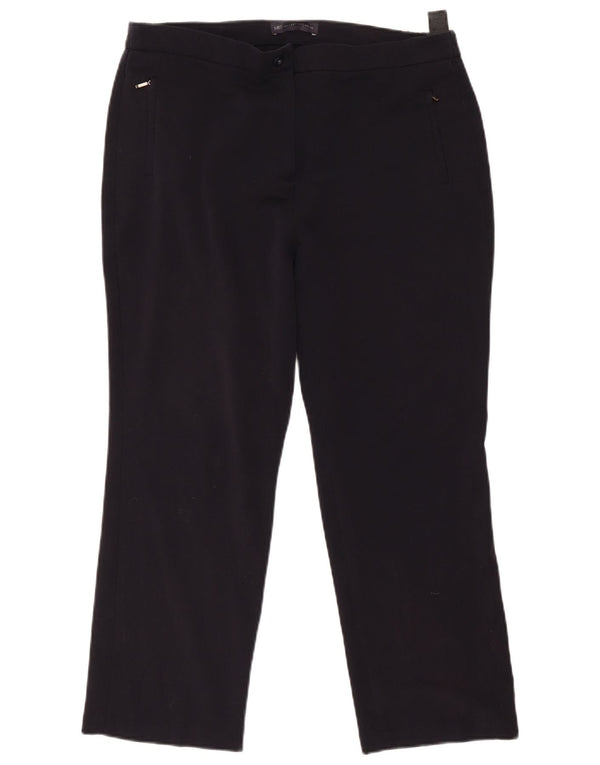 Marks & Spencer, højtaljede cropped bukser til kvinder UK 14 Large W34 L26 Navy