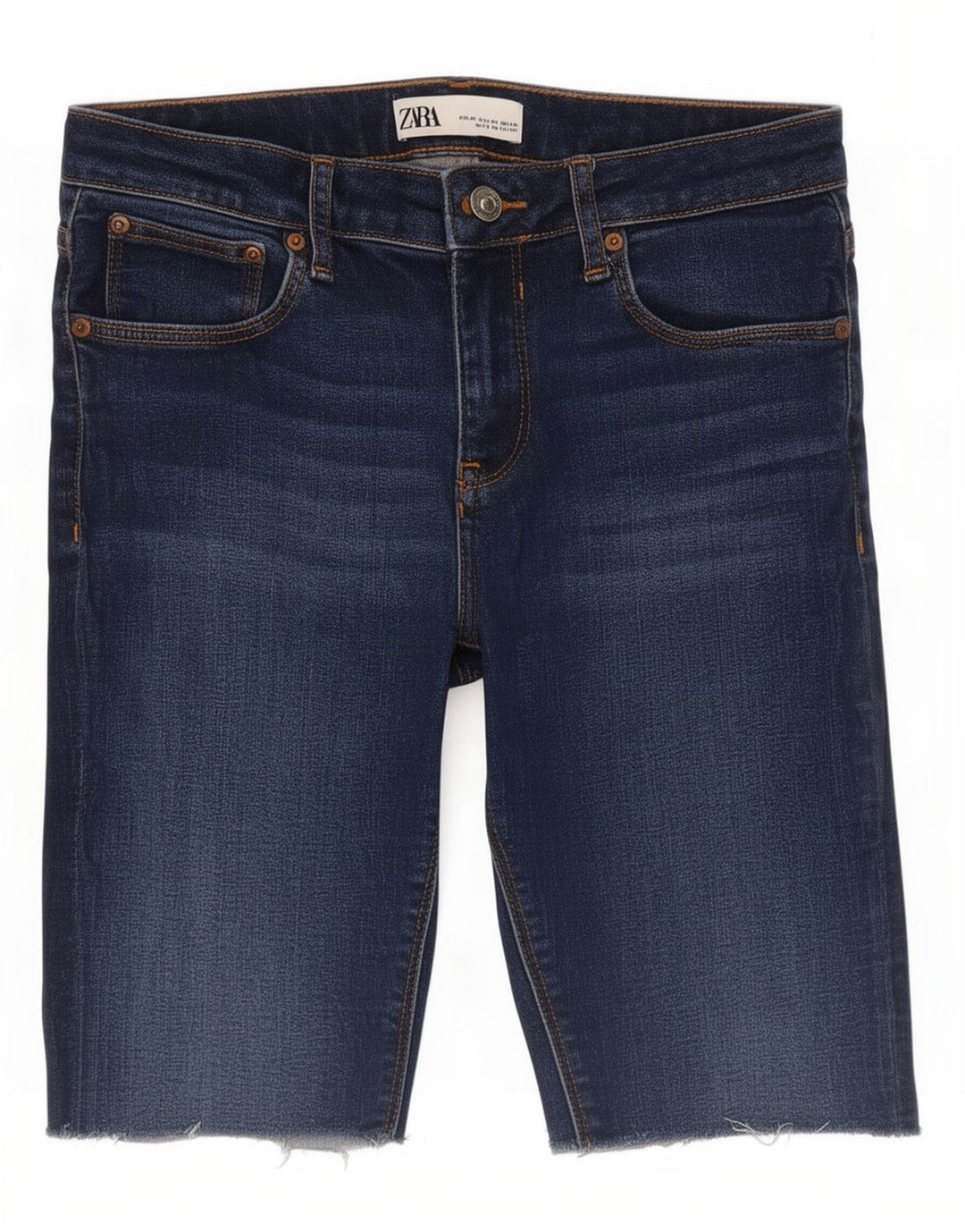 Zara Dame Denim Shorts EU 38 Small W28 Navy Blue