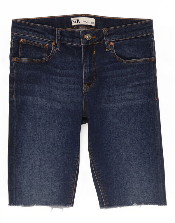 Zara Womens Denim Shorts EU 38 Small W28 Navy Blue