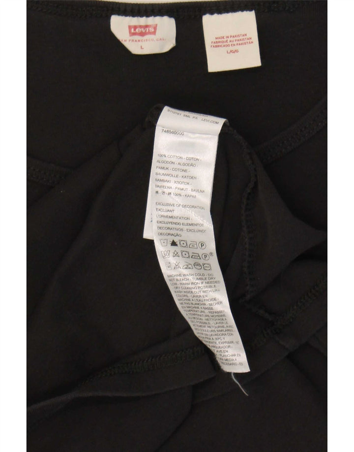 Levi's Dame T-Shirt Top UK 14 Stor Sort Bomuld
