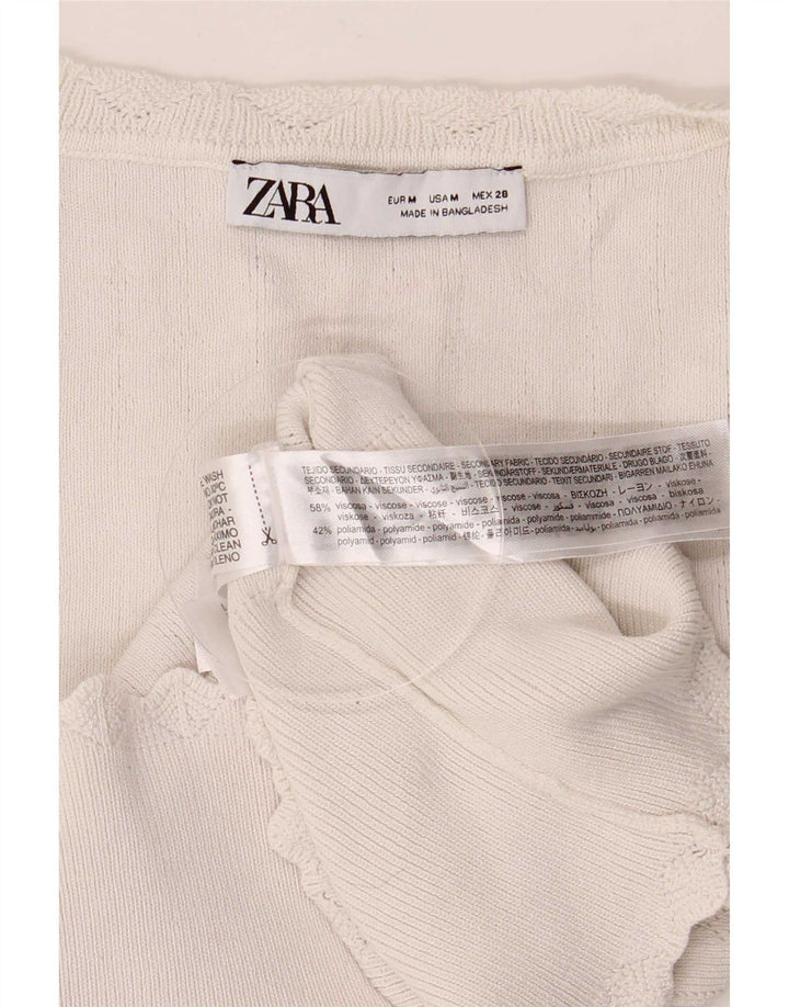 Zara Damevest Top UK 12 Medium White Viscose
