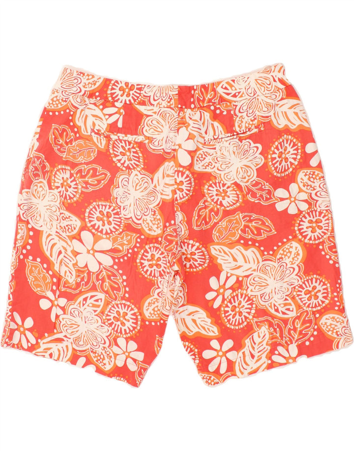 IZOD Womens Chino Shorts US 8 Medium W36  Orange Floral Cotton Vintage Izod and Second-Hand Izod from Messina Hembry 