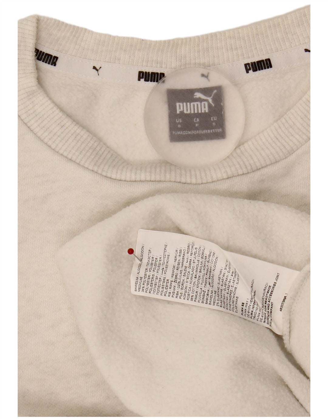 Puma Dame Grafisk Oversized Sweatshirt Jumper UK 10 Lille Grå Bomuld